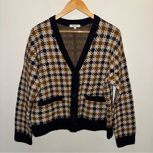 Madewell Plaid Belgrade Shrunken Cardigan Sweater Women’s Size Large